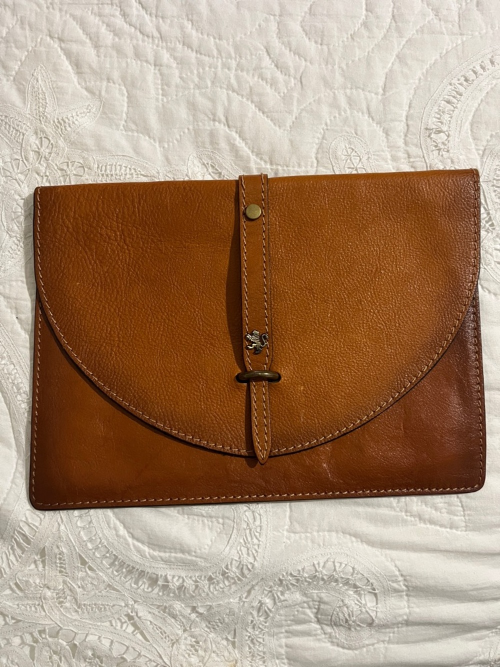 Pratesi Firenze Leather Portfolio Folio in Saddle Brown